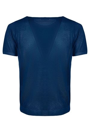 T-shirt in maglia misto cotone blu ROBERTO COLLINA | 261MYA1612114
